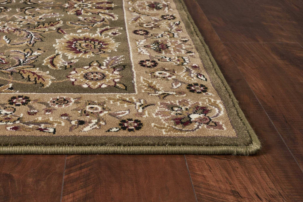 3' X 5' Green Taupe Machine Woven Floral Traditional Indoor Area Rug - Homeroots - Flyclothing LLC