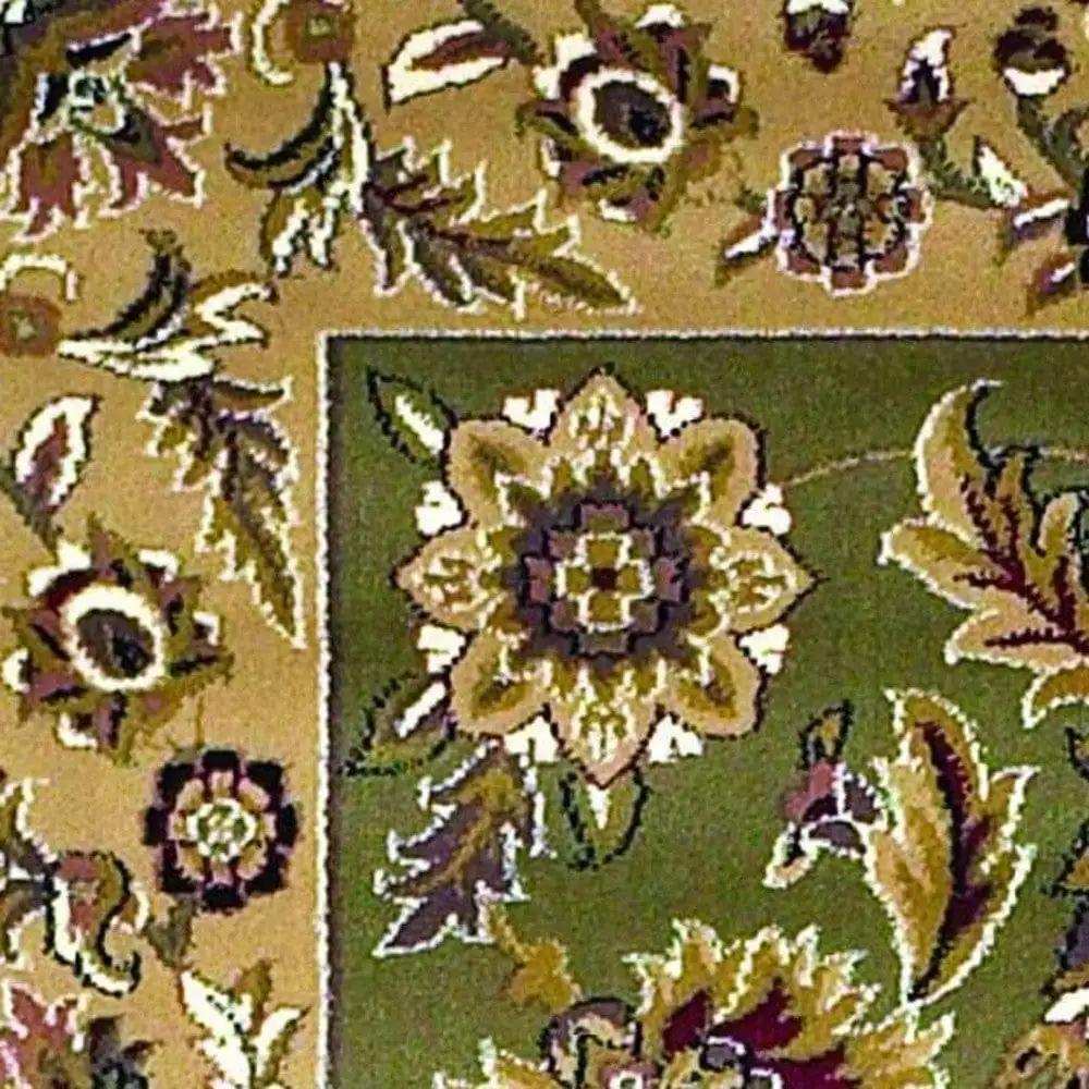 3' X 5' Green Taupe Machine Woven Floral Traditional Indoor Area Rug - Homeroots - Flyclothing LLC