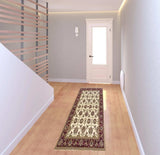 8' Red And Ivory Floral Medallion Runner Rug - Homeroots - Flyclothing LLC