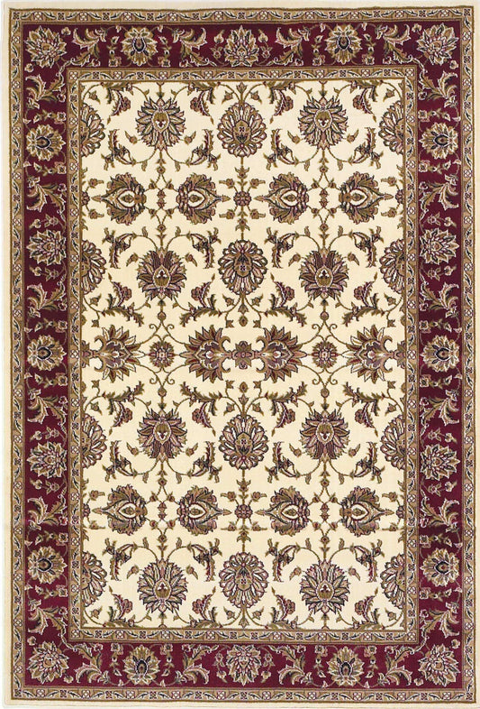 3' X 5' Ivory Red Machine Woven Floral Traditional Indoor Area Rug - Homeroots - Flyclothing LLC