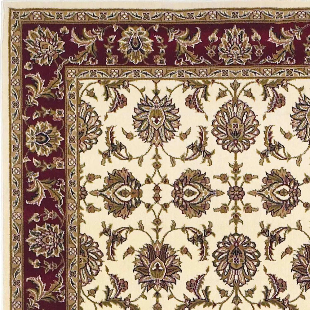 3' X 5' Ivory Red Machine Woven Floral Traditional Indoor Area Rug - Homeroots - Flyclothing LLC
