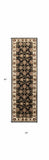 2' X 8' Black Or Ivory Traditional Bordered Rug - Homeroots - Flyclothing LLC