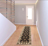 2' X 8' Black Or Ivory Traditional Bordered Rug - Homeroots - Flyclothing LLC