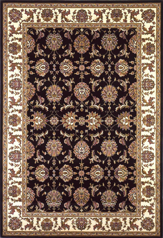 3' X 5' Black Ivory Machine Woven Floral Traditional Indoor Area Rug - Homeroots - Flyclothing LLC
