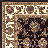 3' X 5' Black Ivory Machine Woven Floral Traditional Indoor Area Rug - Homeroots - Flyclothing LLC