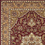 3' X 5' Red Beige Machine Woven Floral Medallion Indoor Area Rug - Homeroots - Flyclothing LLC