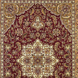 3' X 5' Red Beige Machine Woven Floral Medallion Indoor Area Rug - Homeroots - Flyclothing LLC