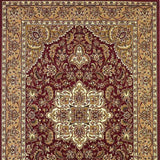 3' X 5' Red Beige Machine Woven Floral Medallion Indoor Area Rug - Homeroots - Flyclothing LLC