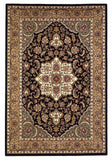 3' X 5' Black Beige Machine Woven Floral Medallion Indoor Area Rug - Homeroots - Flyclothing LLC