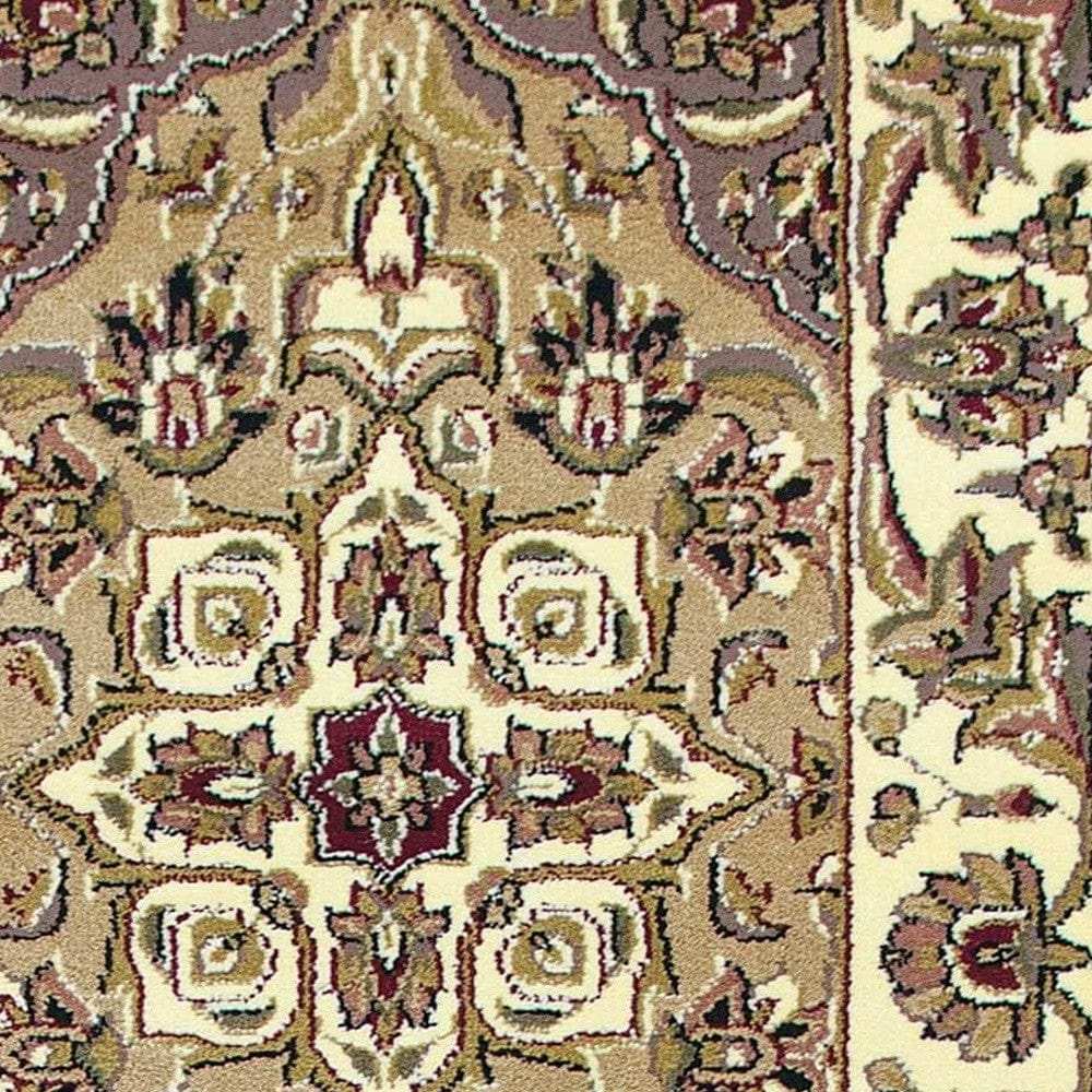 2' X 8' Beige Or Ivory Medallion Runner Rug - Homeroots - Flyclothing LLC