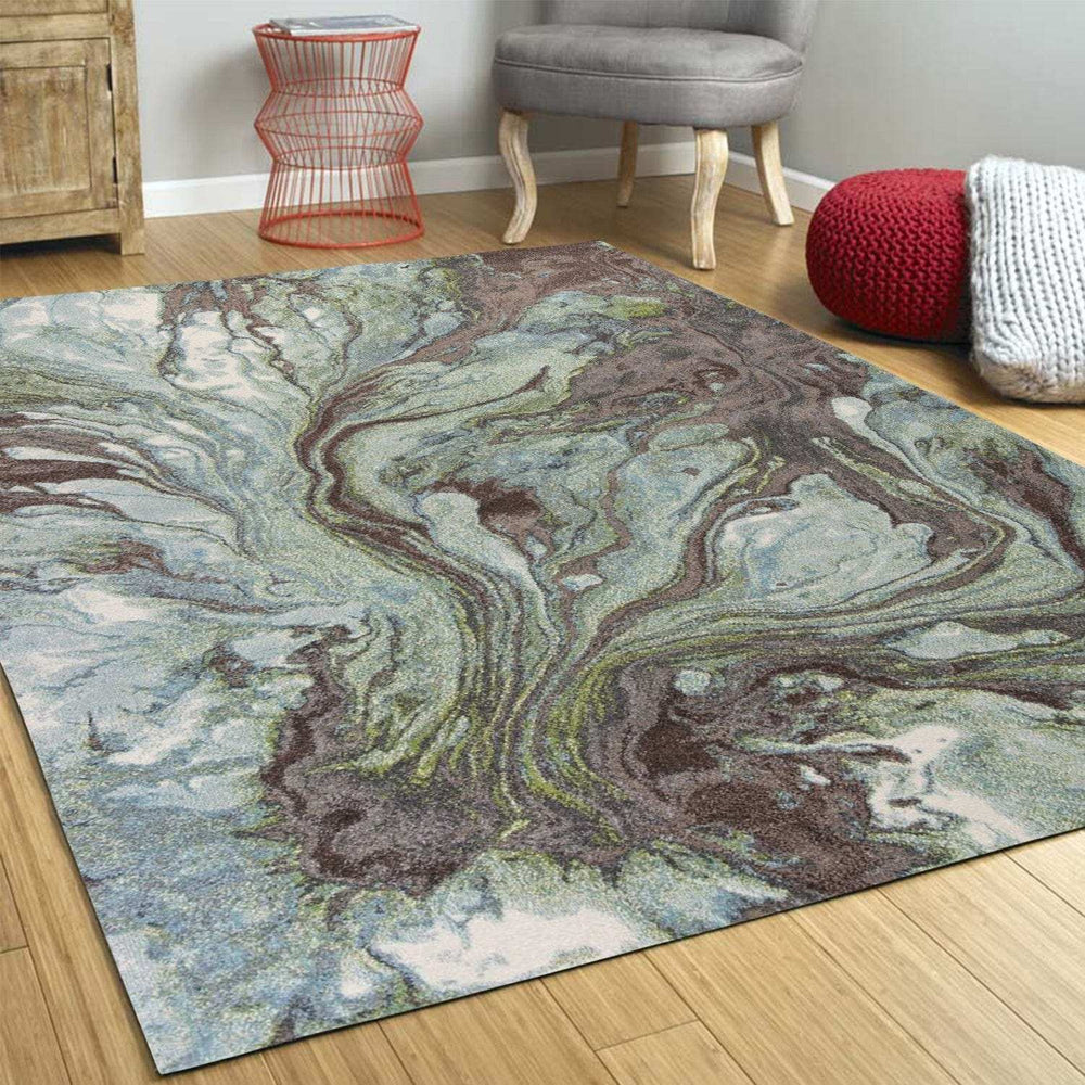 3' X 5' Blue Abstract Area Rug - Homeroots - Flyclothing LLC