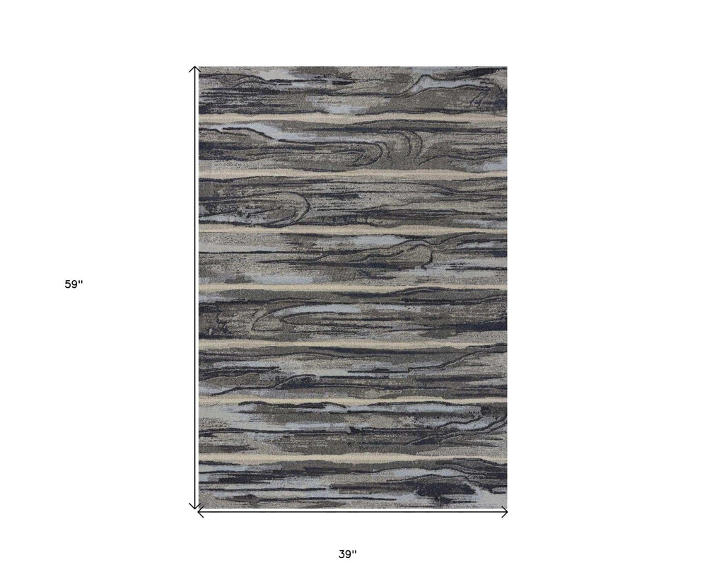 3' X 5' Gray Woodland Lodge Area Rug - Homeroots - Flyclothing LLC