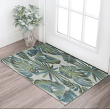3' X 5' Teal and Ivory Tropical Floral Area Rug - Homeroots - Flyclothing LLC