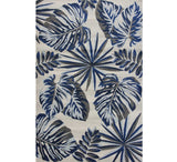 3' X 5' Blue and Gray Botanical Leaves Area Rug - Homeroots - Flyclothing LLC