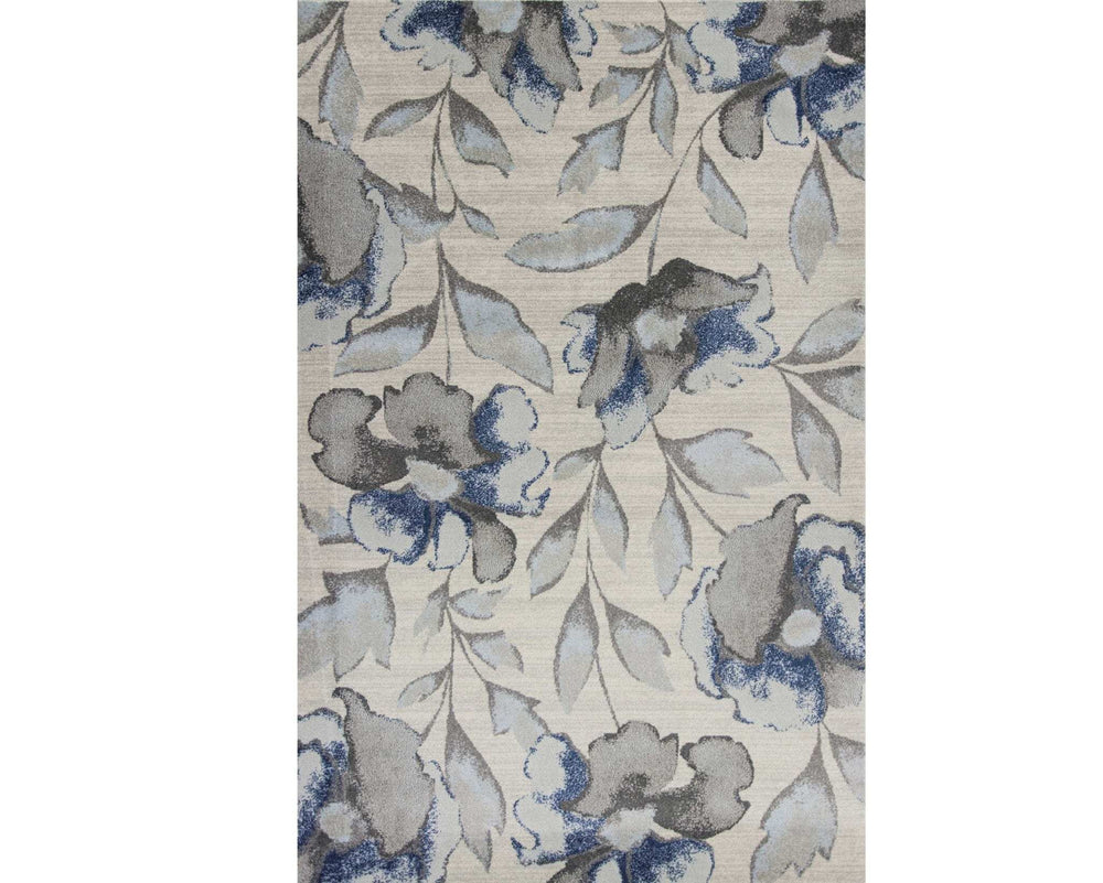 3' X 5' Blue and Gray Floral Vines Area Rug - Homeroots - Flyclothing LLC