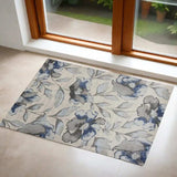 3' X 5' Blue and Gray Floral Vines Area Rug - Homeroots - Flyclothing LLC