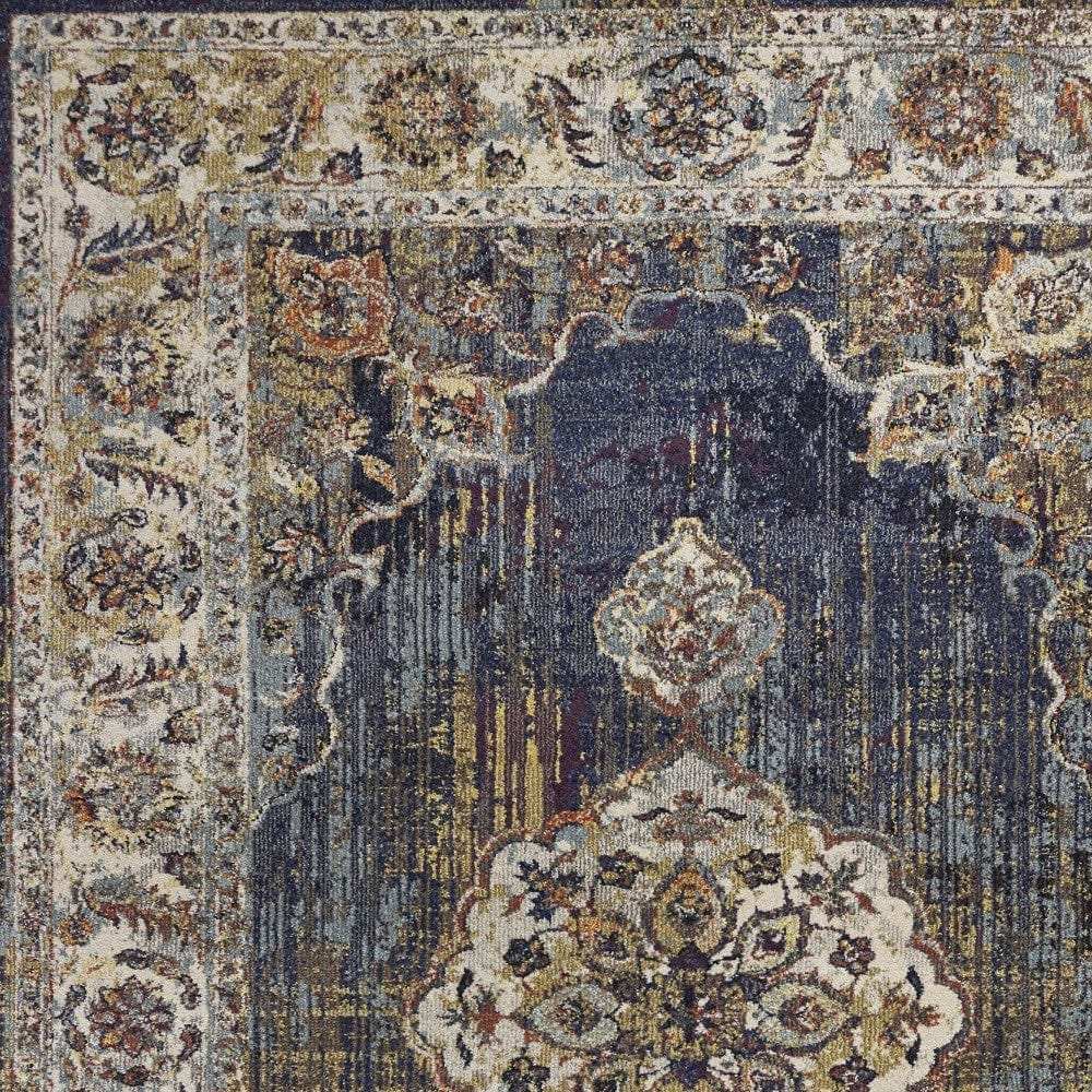 3' X 5' Navy Blue Oriental Area Rug - Homeroots - Flyclothing LLC