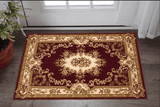 3' X 5' Red and Ivory Floral Border Area Rug - Homeroots - Flyclothing LLC