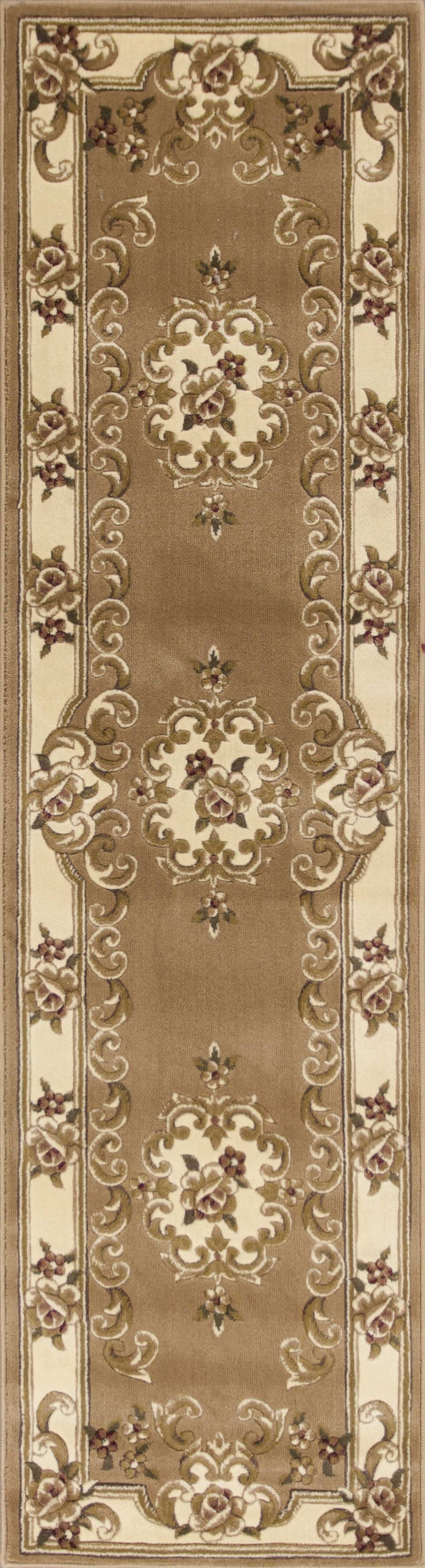 2' X 8' Beige Or Ivory Medallion Runner Rug - Homeroots - Flyclothing LLC