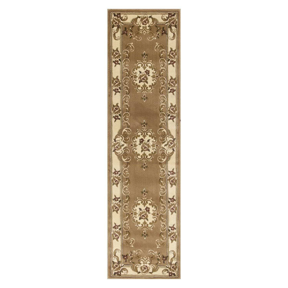 2' X 8' Beige Or Ivory Medallion Runner Rug - Homeroots - Flyclothing LLC