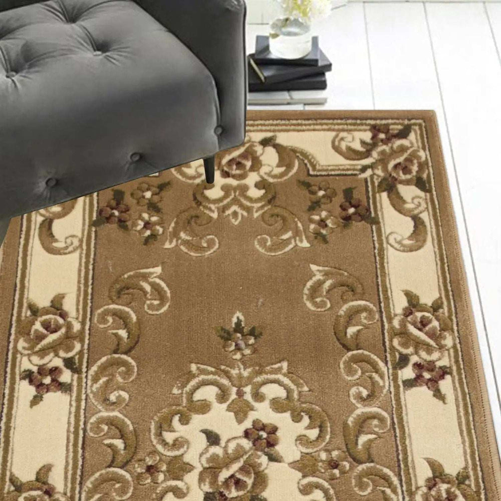 2' X 8' Beige Or Ivory Medallion Runner Rug - Homeroots - Flyclothing LLC
