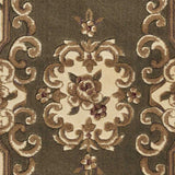 8' Green and Ivory Medallion Runner Rug - Homeroots - Flyclothing LLC