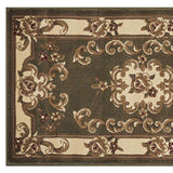 8' Green and Ivory Medallion Runner Rug - Homeroots - Flyclothing LLC