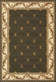 3' X 5' Green Machine Woven Hand Carved Fleur De Lis Indoor Area Rug - Homeroots - Flyclothing LLC