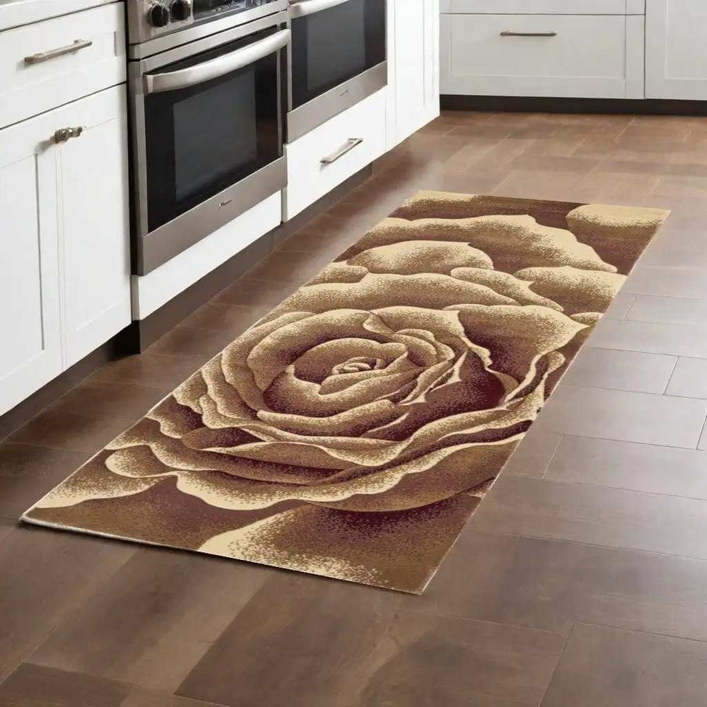 2' X 8' Ivory Floral Runner Rug - Homeroots - Flyclothing LLC