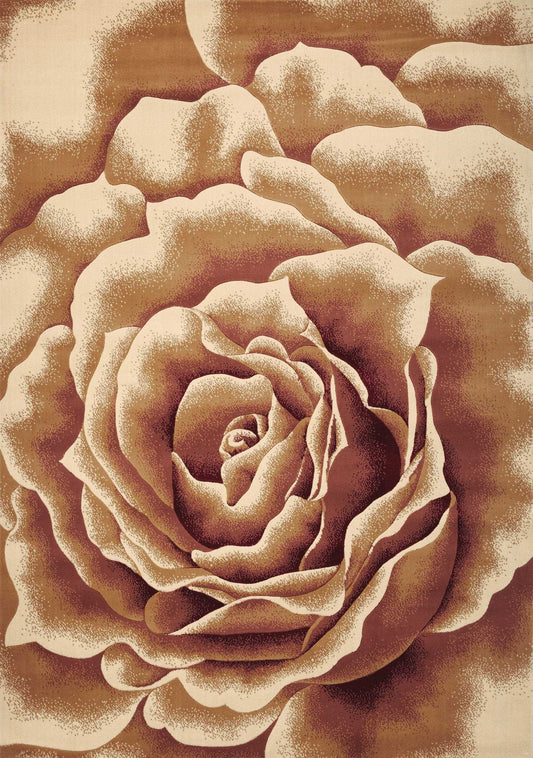 3' X 5' Ivory Machine Woven Hand Carved Oversized Floral Indoor Area Rug - Homeroots - Flyclothing LLC