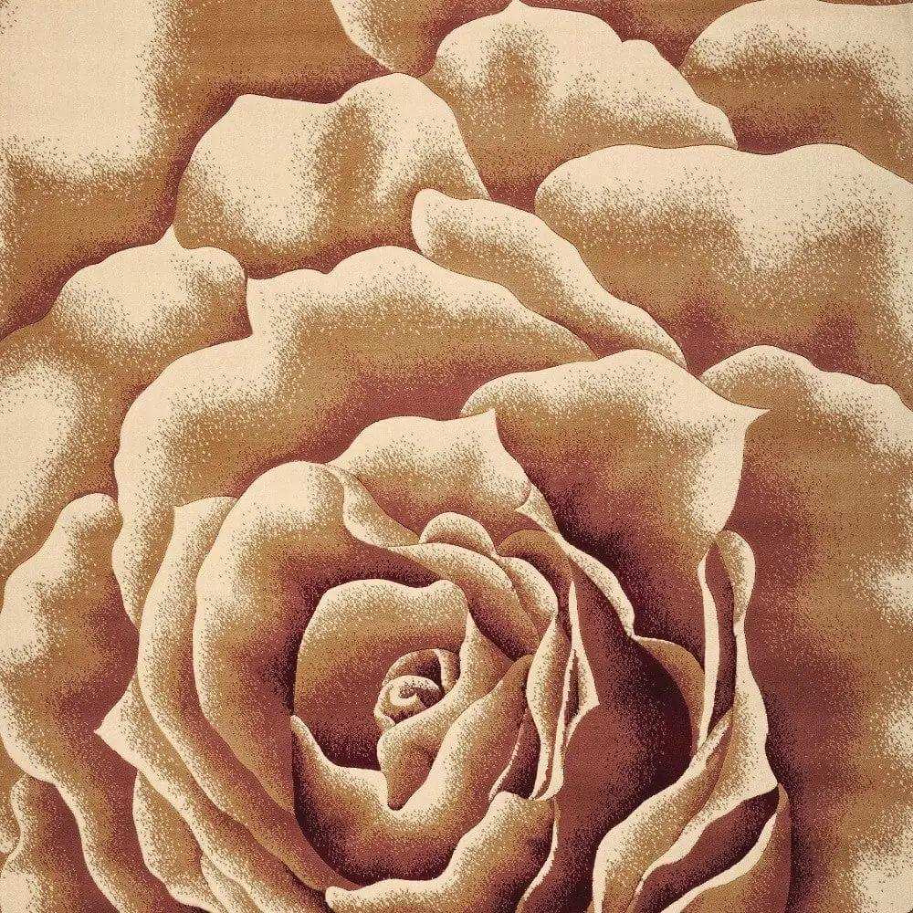 3' X 5' Ivory Machine Woven Hand Carved Oversized Floral Indoor Area Rug - Homeroots - Flyclothing LLC