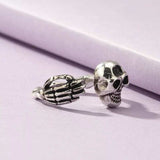 Silver-Plated Skull Skeleton Open Ring - Trendsi - Flyclothing LLC