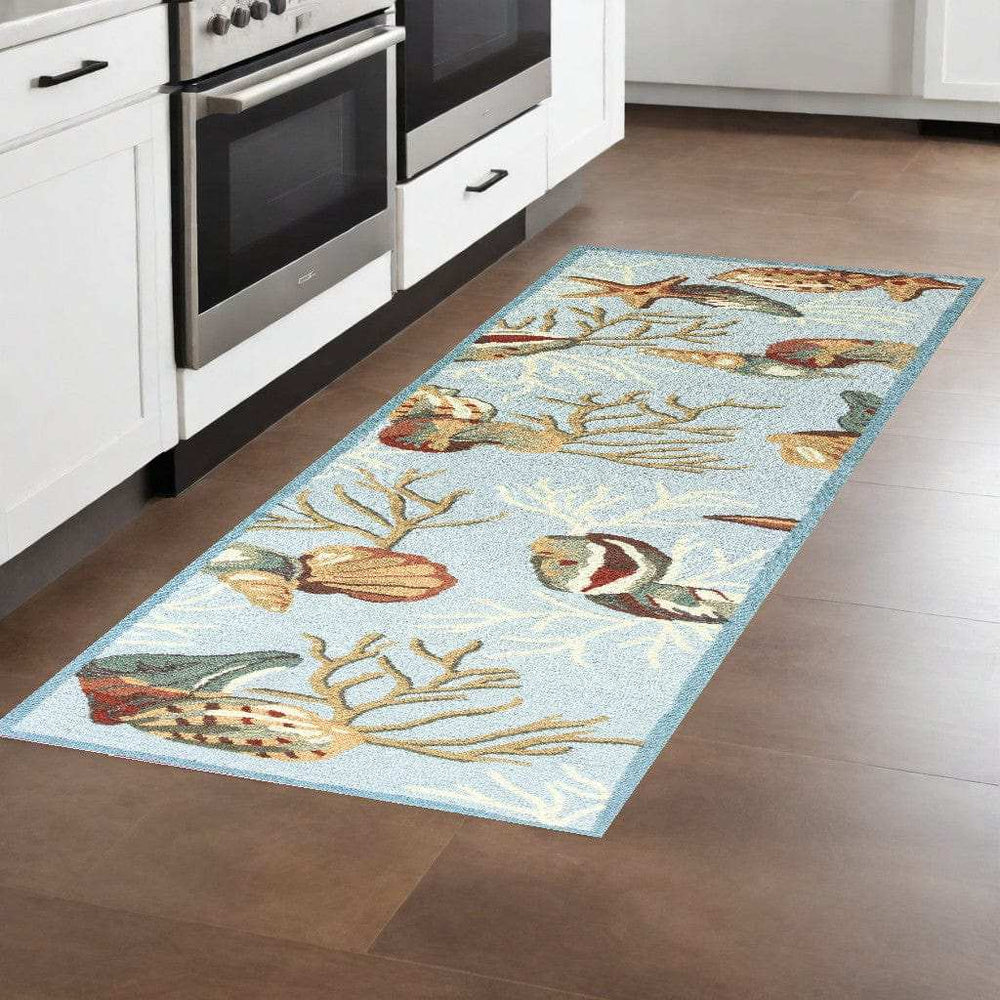 8' Runner Blue Hand Tufted Runner Rug - Homeroots - Flyclothing LLC