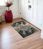 3' X 5' Black and Silver Abstract Area Rug - Homeroots - Flyclothing LLC