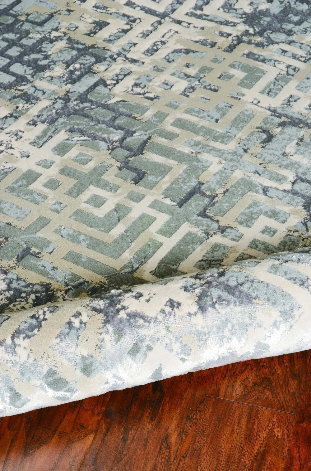 3' X 5' Sand Geometric Distressed Area Rug - Homeroots - Flyclothing LLC