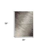 3' X 5' Silver Abstract Area Rug - Homeroots - Flyclothing LLC