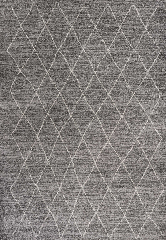 3' X 5' Grey Diamond Pattern Area Rug - Homeroots - Flyclothing LLC