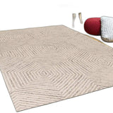 3' X 5' Ivory Geometric Hexagon Wool Area Rug - Homeroots - Flyclothing LLC