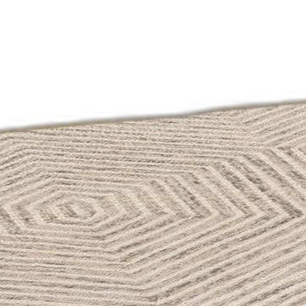 3' X 5' Ivory Geometric Hexagon Wool Area Rug - Homeroots - Flyclothing LLC