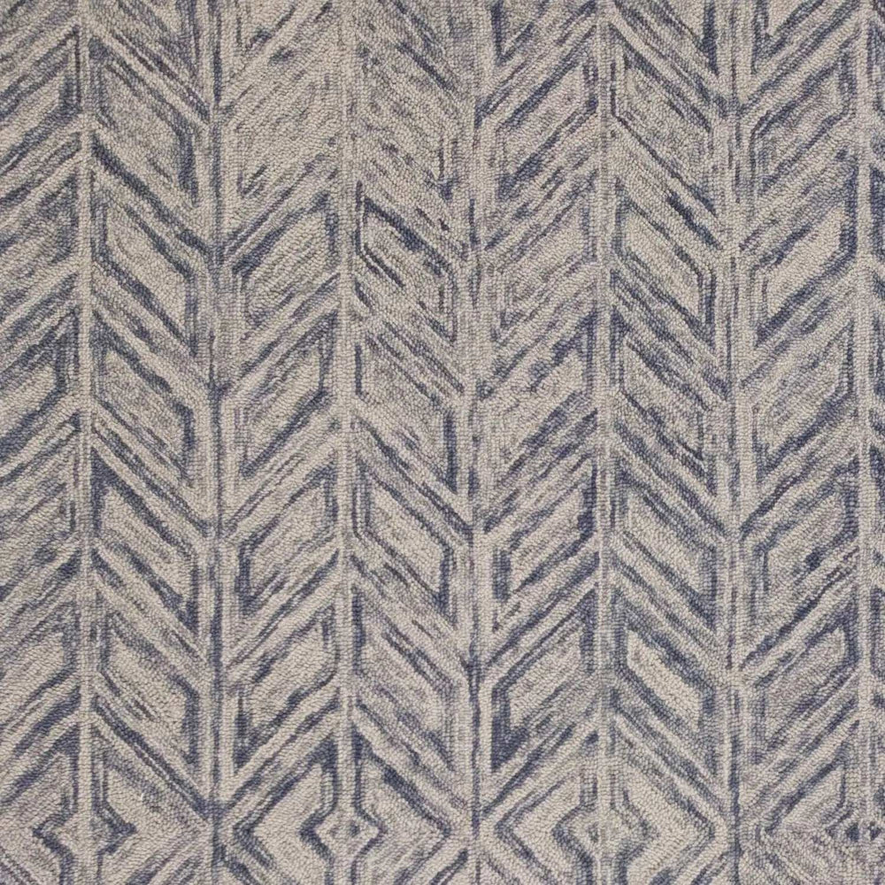 3' X 5' Blue Hand Tufted Herringbone Indoor Area Rug - Homeroots - Flyclothing LLC