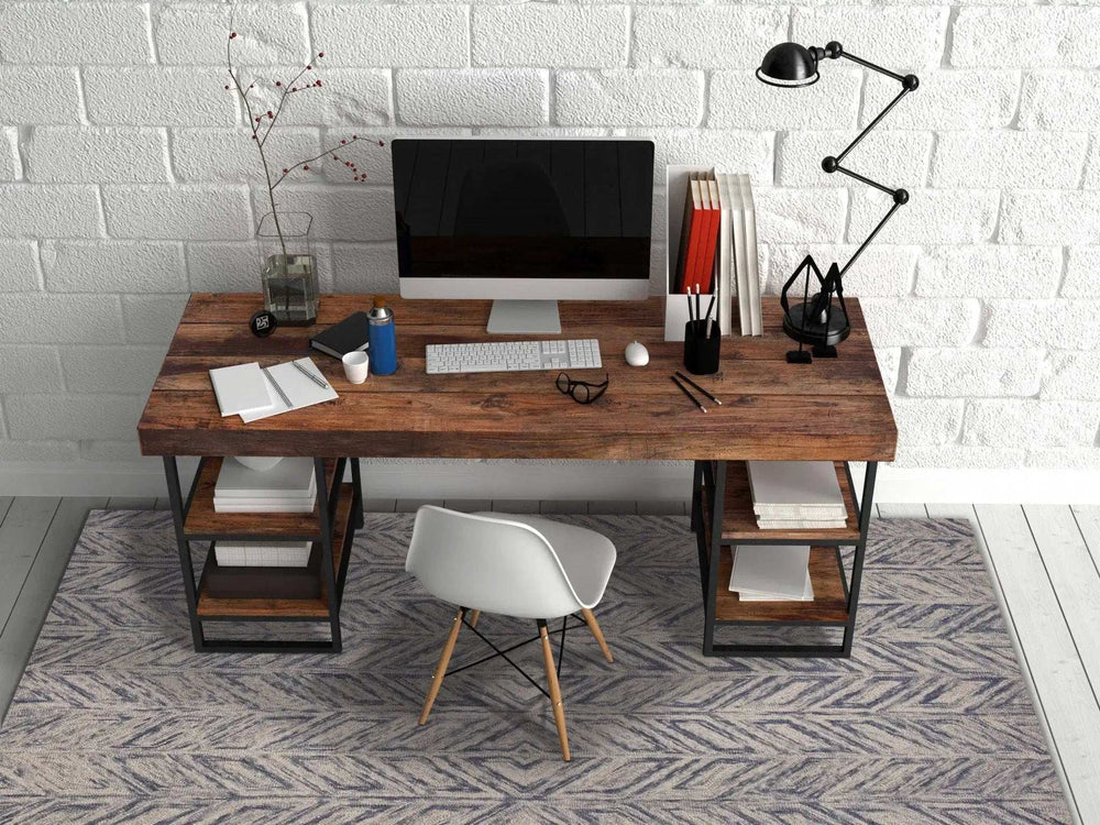 3' X 5' Blue Hand Tufted Herringbone Indoor Area Rug - Homeroots - Flyclothing LLC