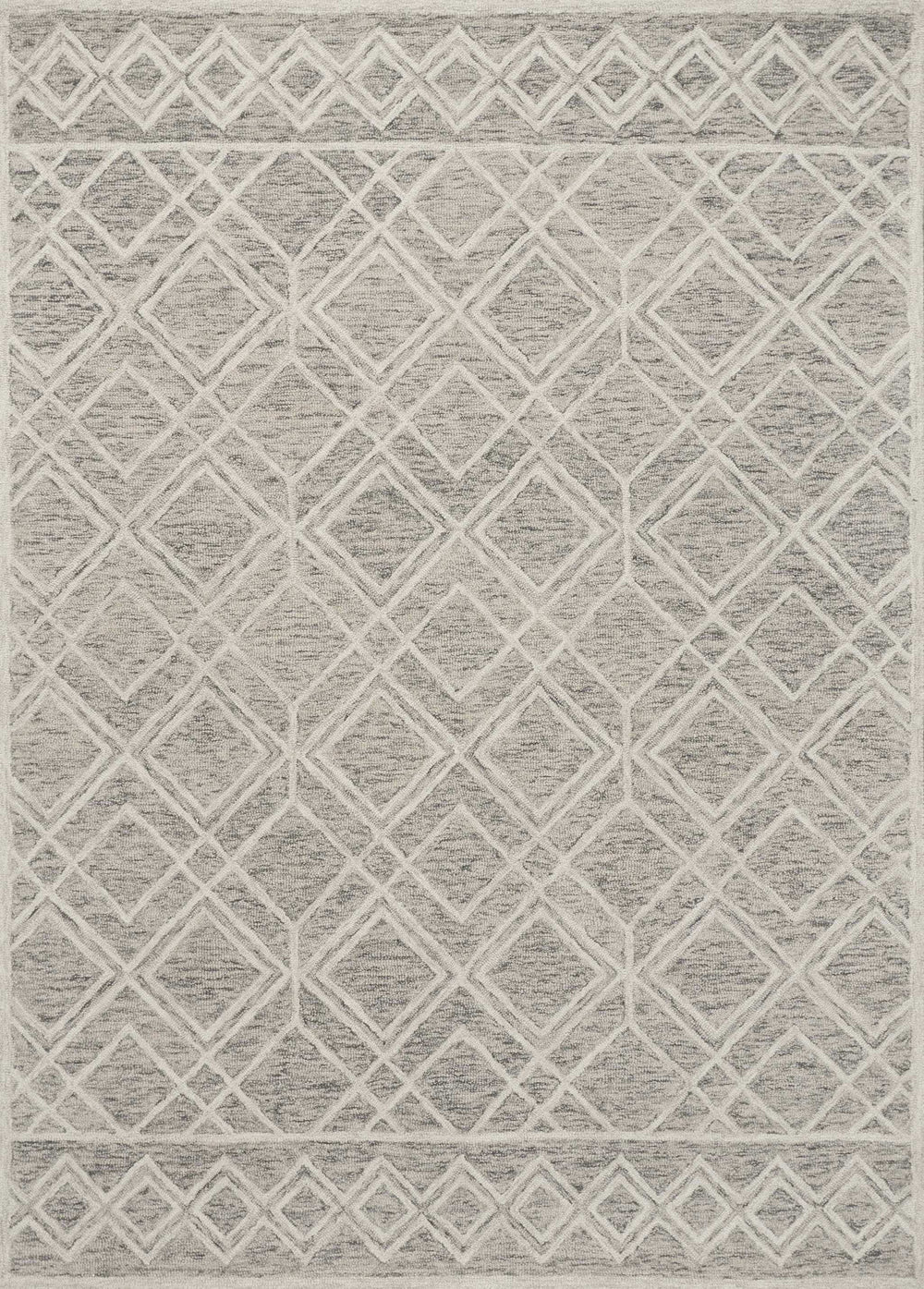 3' X 5' Sand Geometric Diamond Wool Area Rug - Homeroots - Flyclothing LLC