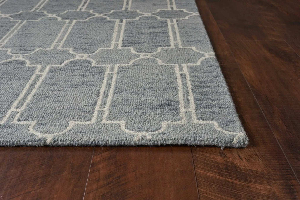 3' X 5' Slate Blue Hand Tufted Geometric Indoor Area Rug - Homeroots - Flyclothing LLC