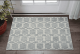 3' X 5' Slate Blue Hand Tufted Geometric Indoor Area Rug - Homeroots - Flyclothing LLC