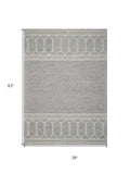 3' X 5' Grey Geometric Pattern Wool Area Rug - Homeroots - Flyclothing LLC