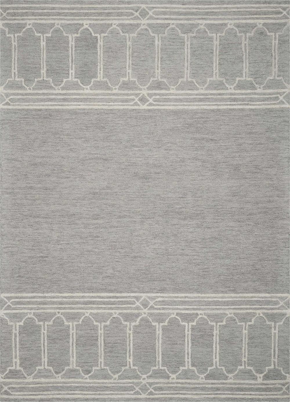 3' X 5' Grey Geometric Pattern Wool Area Rug - Homeroots - Flyclothing LLC
