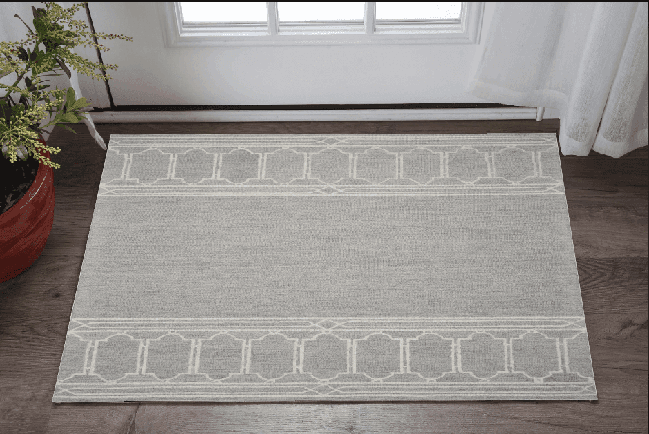 3' X 5' Grey Geometric Pattern Wool Area Rug - Homeroots - Flyclothing LLC