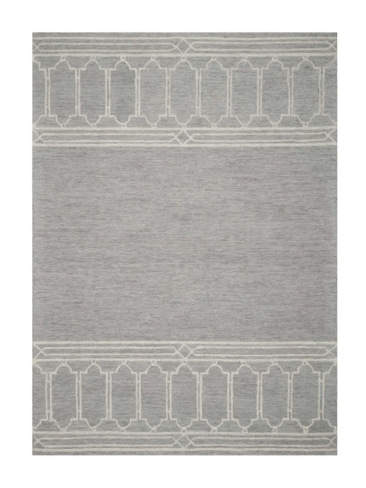 3' X 5' Grey Geometric Pattern Wool Area Rug - Homeroots - Flyclothing LLC