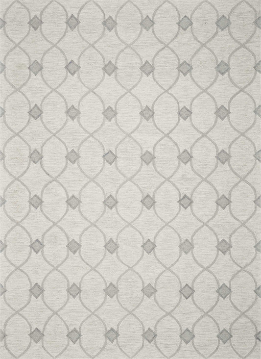 3' X 5' Ivory Hand Tufted Ogee Indoor Area Rug - Homeroots - Flyclothing LLC