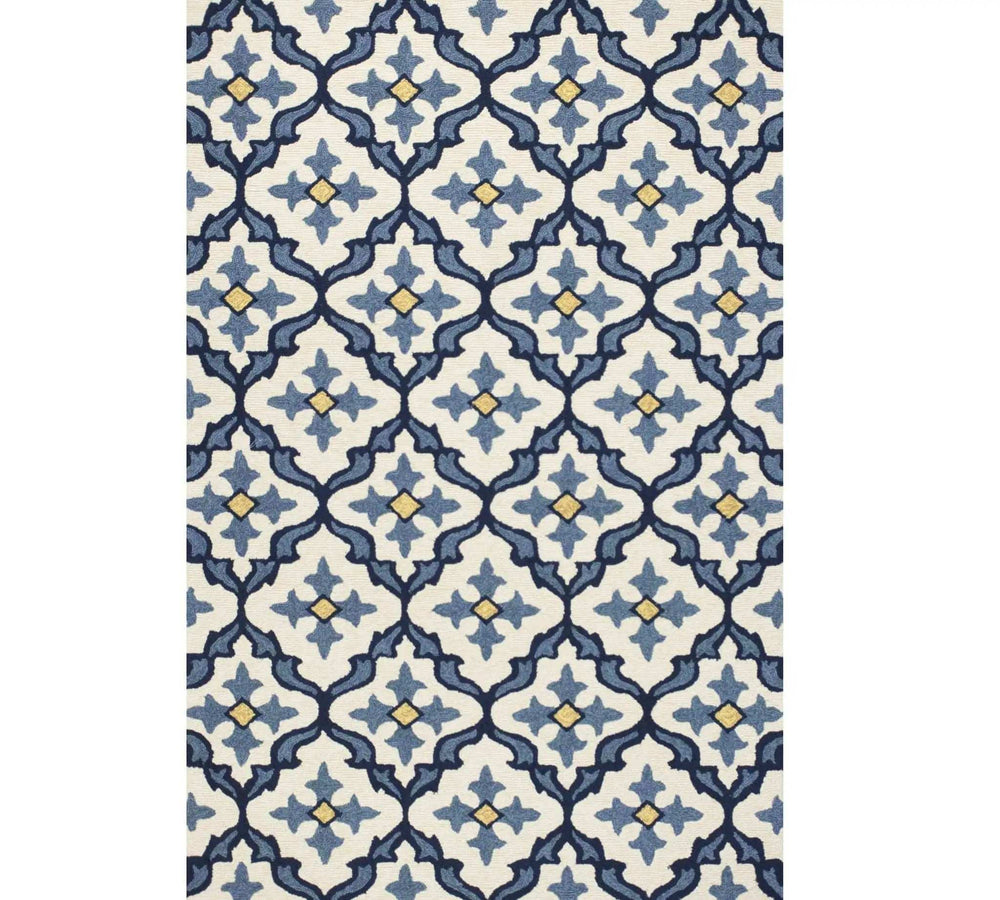 3' X 5' Blue Moroccan Handmade Indoor Outdoor Area Rug - Homeroots - Flyclothing LLC